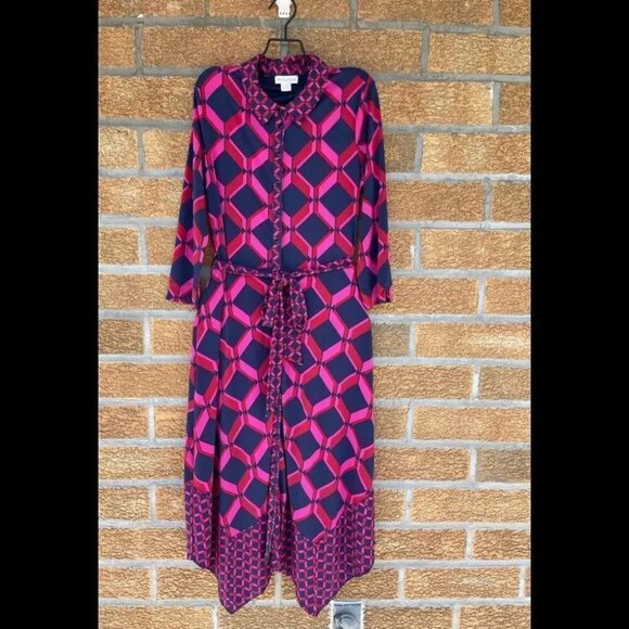 Monsoon Gabby Geo Print Shirt Dress size 8 - Picture 3 of 14